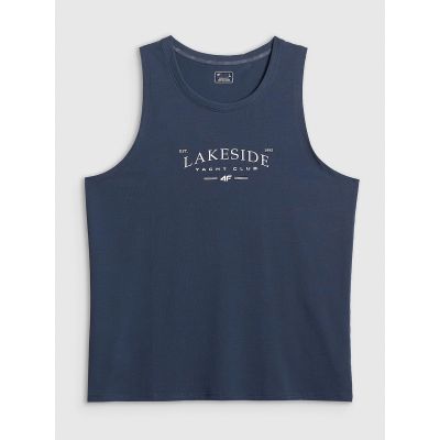 5. Ärmelloses Herren-T-Shirt mit Aufdruck, reguläre Passform, 4F 4FRSS26TSLEM331-31S