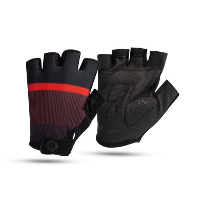 Rogelli HERO II Handschuhe, schwarz und bordeauxrot, Größe S