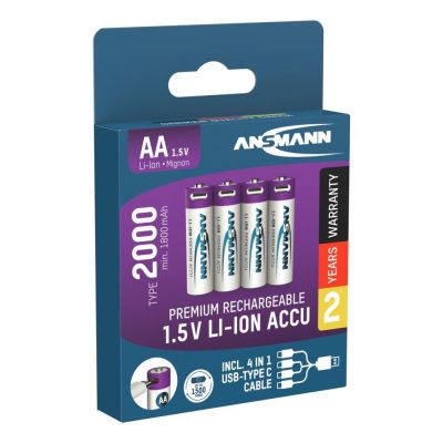 12. Ansmann 1312-0036 Haushaltsbatterie Wiederaufladbare AA-Batterie Lithium-Ionen (Li-Ion)