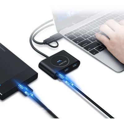4. Ugreen HUB 4x USB 3.2 Gen 1 (0,5 m Kabel) schwarz (20290)