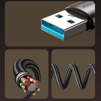 6. Joyroom S-A56 EnjoyX Series 90° USB-A - USB-C 3A Kabel 1,2m - schwarz