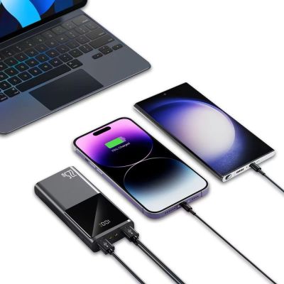 6. Powerbank Tech-Protect PB13 20000 mAh 22,5 W 2x USB-A / USB-C / Lightning mit USB-C / USB-A-Kabel - Grau