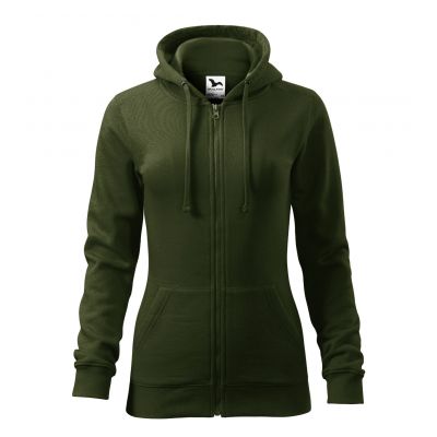 2. Trendiges Sweatshirt mit Reißverschluss für Damen (Militär)