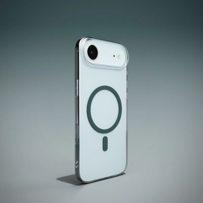 9. Puro Lite Mag TPU+PC Hülle kompatibel mit MagSafe für iPhone 17 Air - Transparent mit türkisfarbenem Ring