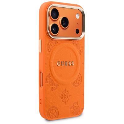 4. Guess Peony Hot Stamp MagSafe Hülle für iPhone 17 Pro Max - Orange