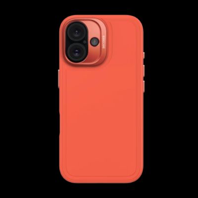 Decoded Antimicrobial Silicone Stacks Backcover Case mit MagSafe für iPhone 16 – Orange