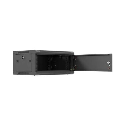 34. LANBERG Wandregalschrank 19" 4U 600X450 Schwarze Metalltür (Bausatz)