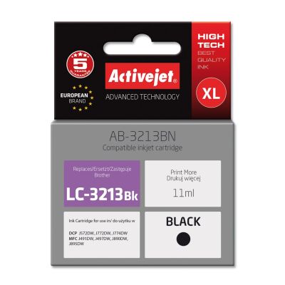 Activejet AB-3213BN Tinte (ersetzt Brother LC3213BK; Supreme; 11 ml; schwarz)