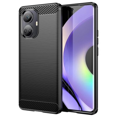 2. Carbon Case Hülle für Realme 10 Pro+ flexible Silikon-Carbon-Hülle schwarz