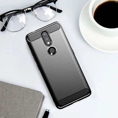 6. Carbon Case Flexibel Handyhülle TPU Schutzhülle für Nokia 2.4 schwarz