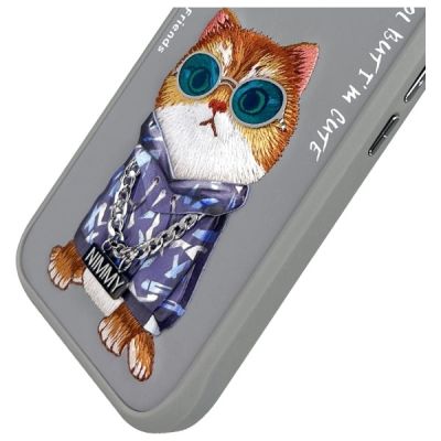 7. Nimmy Glasses Cool Cat iPhone 16 Hülle - Grau