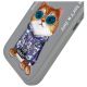 7. Nimmy Glasses Cool Cat iPhone 16 Hülle - Grau