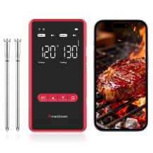 Meatmeet X Pro Küchenthermometer mit Bluetooth-/WLAN-App für Grill, Backofen und Smoker – Schwarz