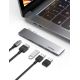 10. HUB Ugreen 60559 2x USB-C / USB-C PD (Thunderbolt 3, 100 W, 4K 60 Hz, 10 Gbit/s) / HDMI 4K 30 Hz / 3x USB 3.0 für MacBook Pro / Air – Grau