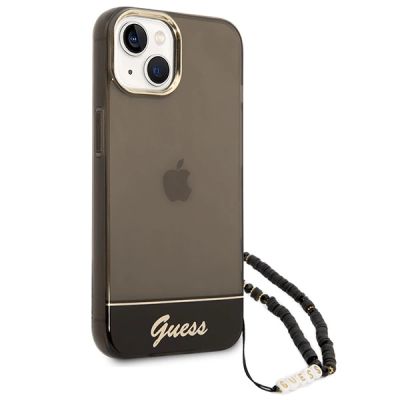 3. Guess GUHCP14SHGCOHK iPhone 14 6.1 "schwarz / schwarzes Hardcase Translucent Pearl Strap