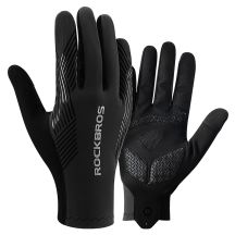 Rockbros Fahrradhandschuhe Frühling/Sommer/Herbst, Full, Größe: XXL - Schwarz