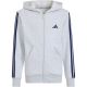 adidas Essentials Kapuzenpullover mit durchgehendem Reißverschluss für Kinder, Hellgrau KQ9050