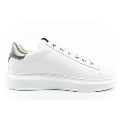 4. Karl Lagerfeld Herrenschuhe Sneaker Kapri aus naturfarbenem Leder, weiß