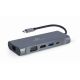 4. GEMBIRD MULTI-ADAPTER USB TYPE-C 7-IN-1 (USB-3.0-HUB + HDMI + VGA + PD + KARTENLESER + STEREO-AUDIO), GRAU