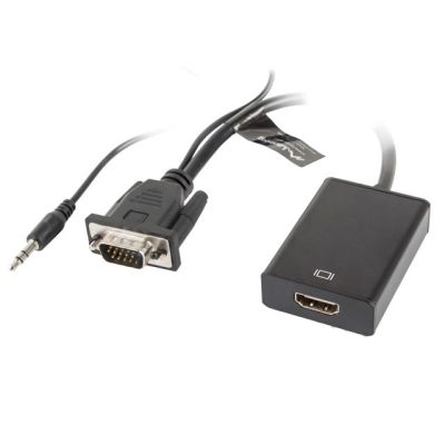 2. Lanberg AD-0021-BK Adapter (D-Sub (VGA), Mini-Klinkenstecker M - HDMI F; 0,20 m; schwarz)