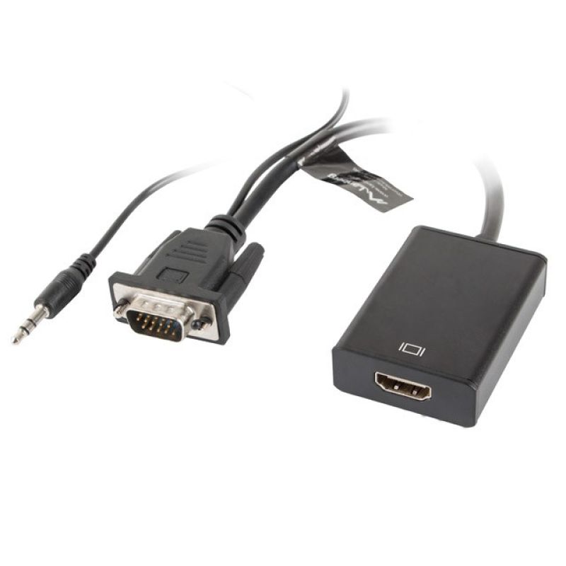 2. Lanberg AD-0021-BK Adapter (D-Sub (VGA), Mini-Klinkenstecker M - HDMI F; 0,20 m; schwarz)