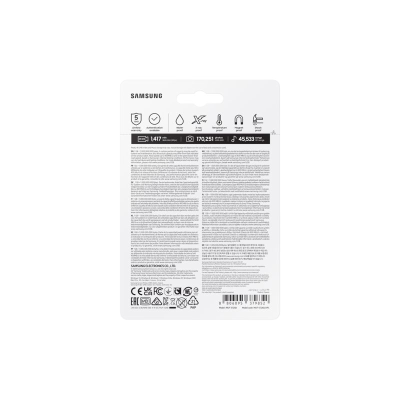 9. Samsung MUF-512AB USB-Stick 512 GB USB Typ-A 3.2 Gen 1 (3.1 Gen 1) Schwarz, Edelstahl