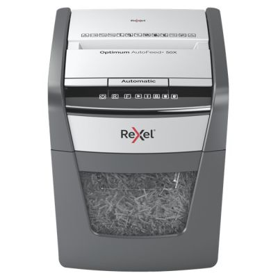 Rexel Optimum AutoFeed+ 50X Aktenvernichter (P-4), 50 Blatt, 20-Liter-Auffangbehälter