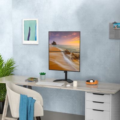 9. TECHLY VERTIKALER TISCHSTÄNDER FÜR 2 MONITOREN 13-27" LCD 10KG