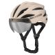 2. Rockbros Fahrradhelm mit Visier, abnehmbarer UV-Schutzbrille, Unisex – Braun
