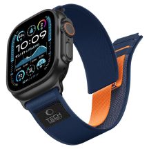 Tech-Protect Nylon Elite Armband für Apple Watch 44 / 45 / 46 / 49 mm – Marineblau-Orange