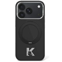 Karl Lagerfeld IML Ring Stand 360 Kameo Metal MagSafe Hülle für iPhone 17 Pro Max / 18 Pro Max - Schwarz