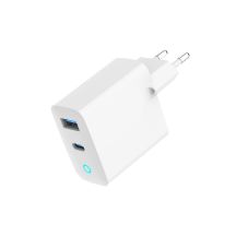 GEMBIRD 2-Port GAN (PD) USB (A+C) Schnellladegerät, 30 W, LED, Weiß