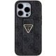 4. Guess Grip Stand 4G Triangle Strass Hülle für iPhone 15 Pro Max - Schwarz