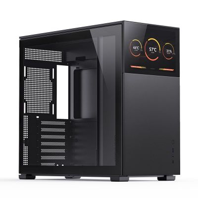 Jonsbo D41 Screen ATX-Gehäuse, gehärtetes Glas – Schwarz