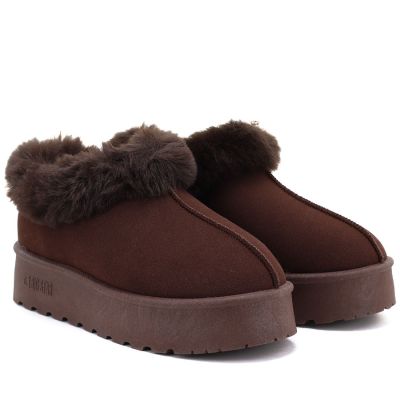 4. Braune Big Star Plateau-Schneestiefel für Damen mit Fellbesatz UU274203