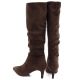 18. Gefütterte Damen-Ankle-Boots mit niedrigem Absatz, Wildleder, braun, Sergio Leone BT-65