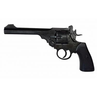 5. WEBLEY MKVI .455 Polizeirevolver, Kal. 4,5 mm, Diabolo, 6-Schuss-Patronen, 4"-Lauf, CO2 Black Ekp do17J