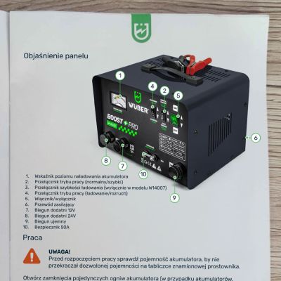 19. Batterieladegerät mit Starthilfe 40 A 12 V/24 V W14005 WUBER