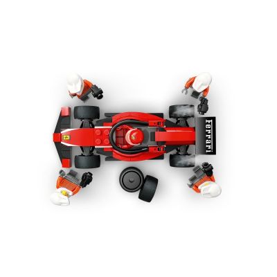 6. LEGO CITY 60443 F1 Boxenstopp und Mechaniker mit Ferrari-Auto