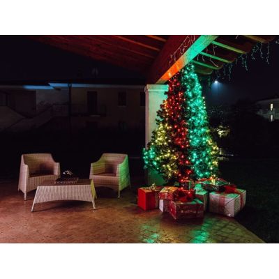 4. Twinkly Strings – 250 RGB+W Lichterkette, transparentes Kabel, Steckertyp F