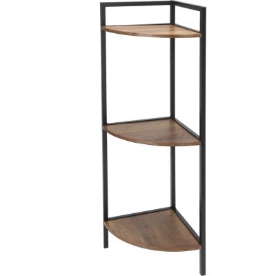 10. Metall-Eckregal mit 3 Ablagen, 23,5 x 23,5 x 76 cm