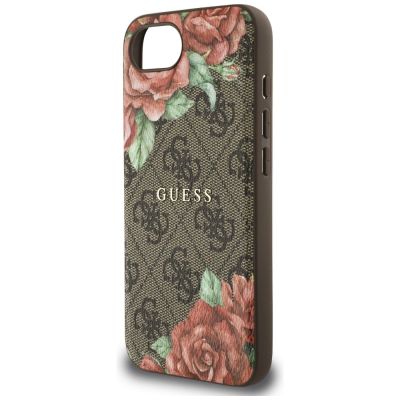 6. Guess 4G Flowers Print MagSafe Hülle für iPhone 16e - braun