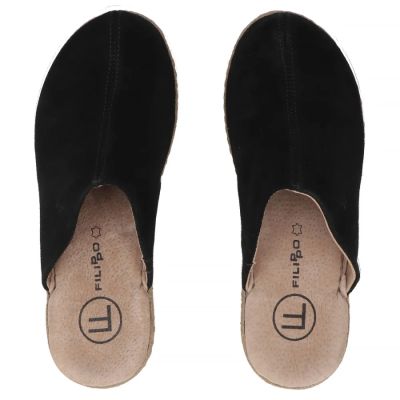 5. Schwarze Keilsandalen aus Leder, Filippo DK7567