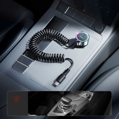 8. Joyroom JR-CL07 72W 3-in-1 Autoladegerät mit 1,6 m USB-C-Kabel – Schwarz