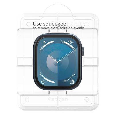 4. Spigen Elite Shield „EZ FIT“ 2-PACK Hybridglas für Apple Watch 10 (46 mm) – transparent
