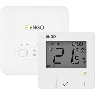 ENGO Controls E7-RFW Programmierbarer Funk-Temperaturregler, Weiß