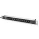 19"-Rack-Steckdosenleiste (PDU), 12 x C13-Steckdosen (16 A/230 V), 2,0 m, 1 x Unischuko-Stecker (16 A), Aluminium