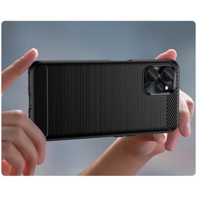 6. Carbon Case für Realme 10 5G / Realme 9i 5G Flexible Silikon-Carbon-Abdeckung Schwarz