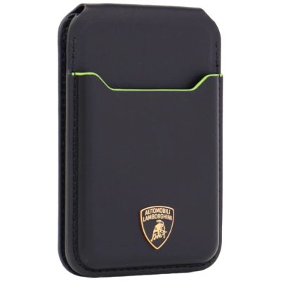 2. Lamborghini D1 MagSafe Handyhülle aus echtem Leder – Schwarz und Grün
