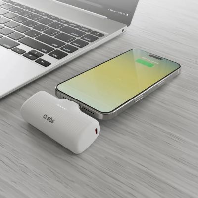 7. SBS EcoPower 5000 mAh 10W Powerbank mit integriertem USB-C-Anschluss - Weiß